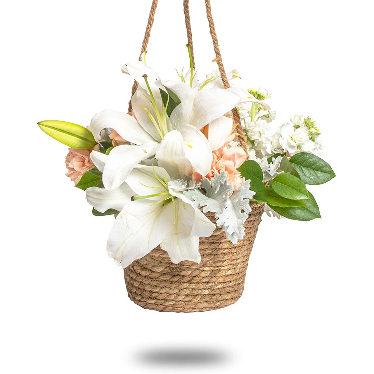 Hanging Planter Pots, Woven Plant Basket (8 x 6 Inches)